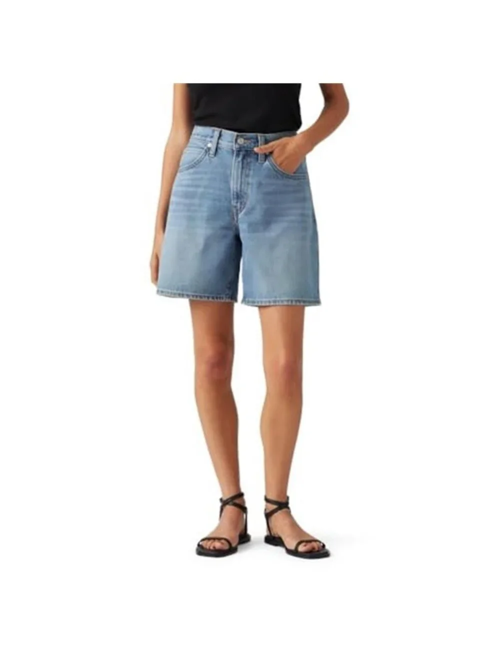 Levi's Women's 94 Baggy Shorts Light Wash 100% Cotton High Rise Denim Shorts